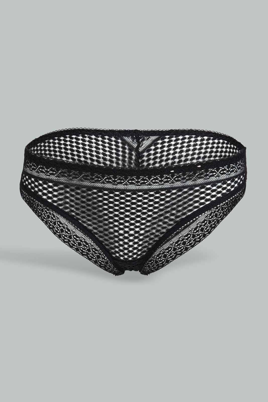 Redtag-Black-And-White-Plain-Mesh-Bikini-Brief-(2-Pack)-Briefs-Bikini-Women's-