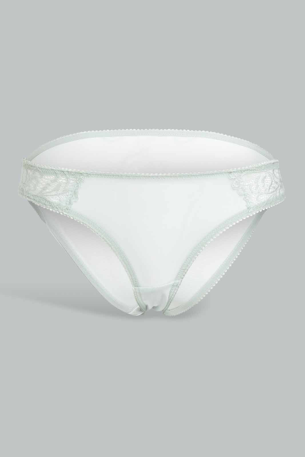Redtag-Mint/Ivory-Plain-Lace-Bikini-Brief-(2-Pack)-Category:Briefs,-Colour:Assorted,-Deals:New-In,-Filter:Women's-Clothing,-New-In-Women-APL,-Non-Sale,-Section:Women,-W22O,-Women-Briefs--