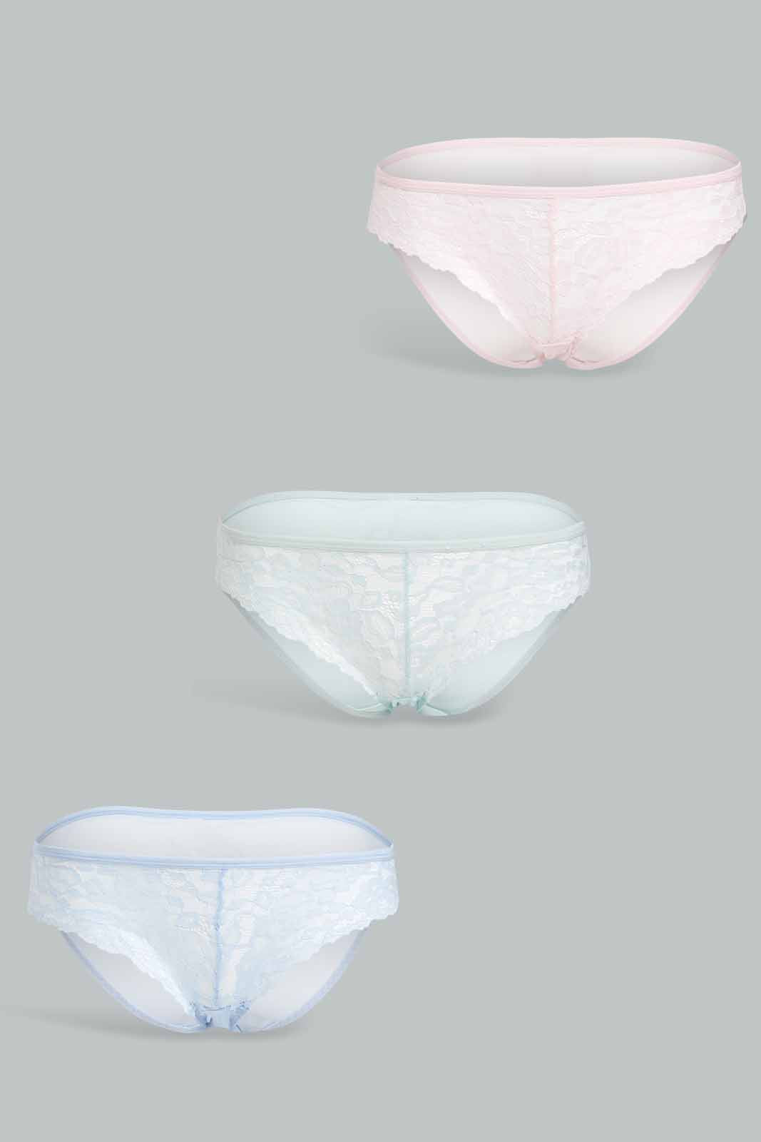 Redtag-Mint/Pink/Lt-Blue-Plain-Brazilian-Brief-(3-Pack)-APL,-Bundle,-Category:Briefs,-Colour:Assorted,-Deals:3-For-90,-Deals:New-In,-Filter:Women's-Clothing,-New-In-Women-APL,-Non-Returnable,-S22D,-Section:Women,-Women-Briefs--