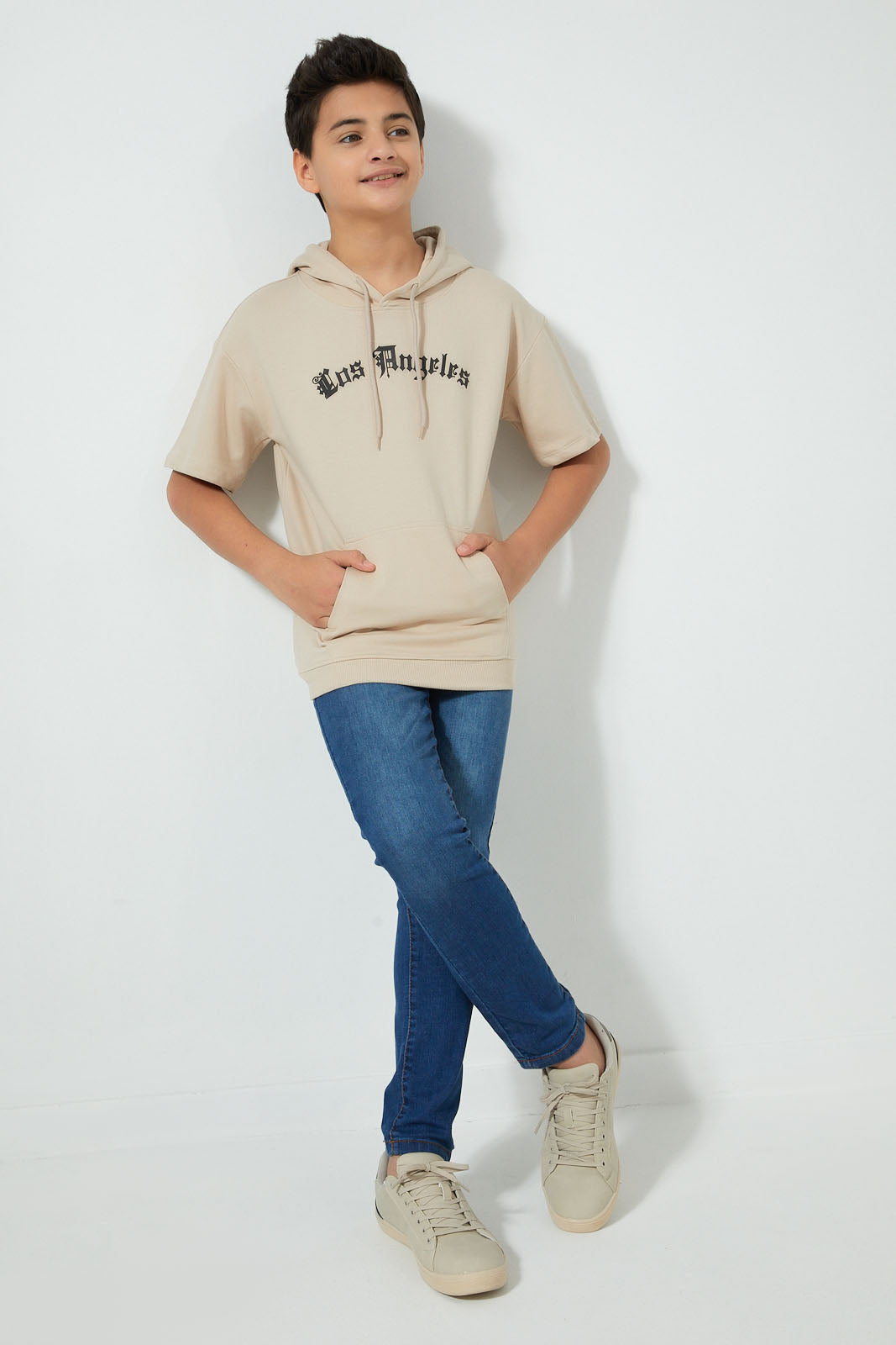 Redtag-Beige-Sweatshirt-Sweatshirts-Senior-Boys-9 to 14 Years