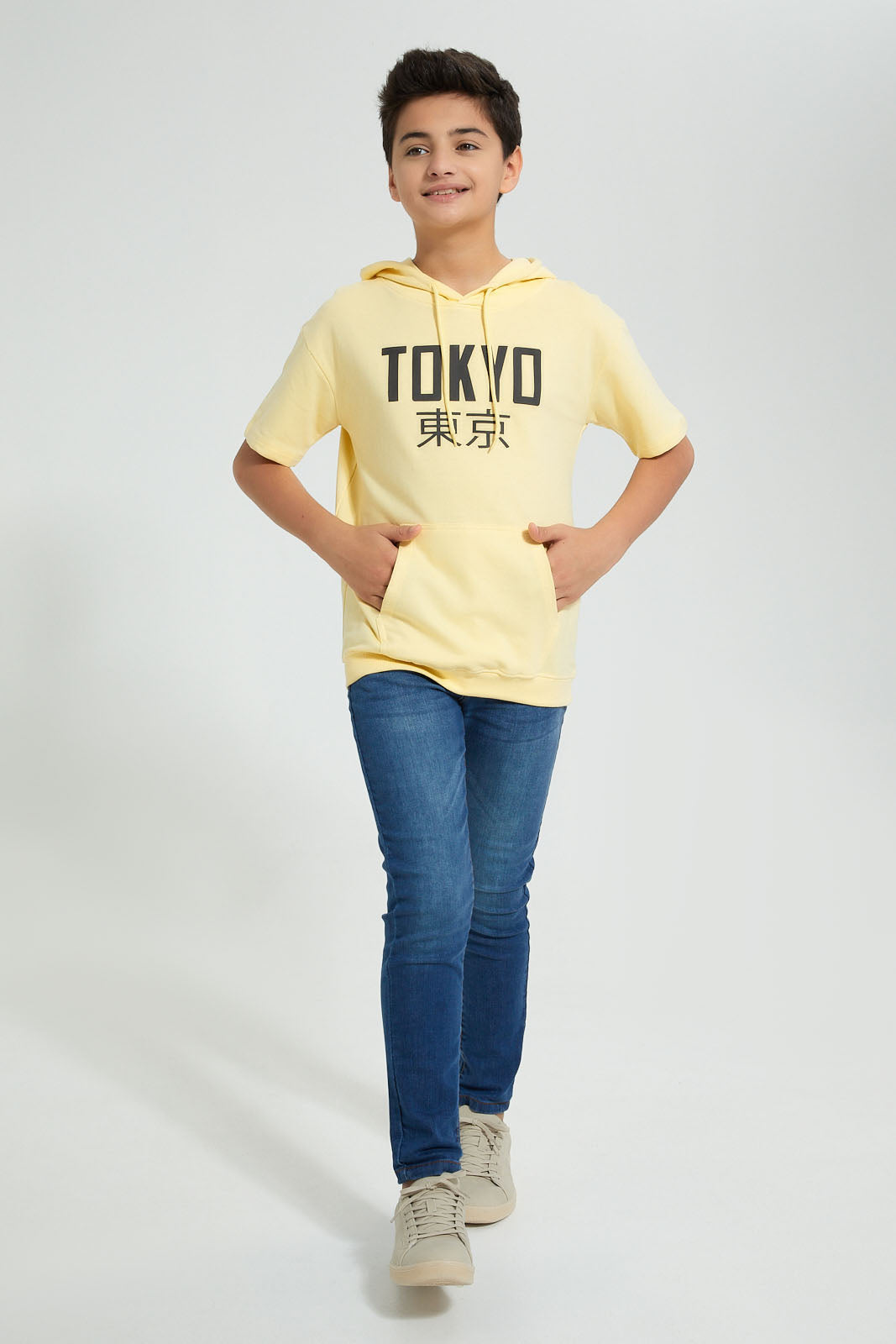Redtag-Yellow-Sweatshirt-Sweatshirts-Senior-Boys-9 to 14 Years