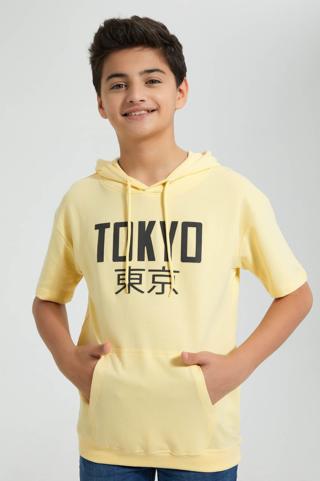 Redtag-Yellow-Sweatshirt-Sweatshirts-Senior-Boys-9 to 14 Years