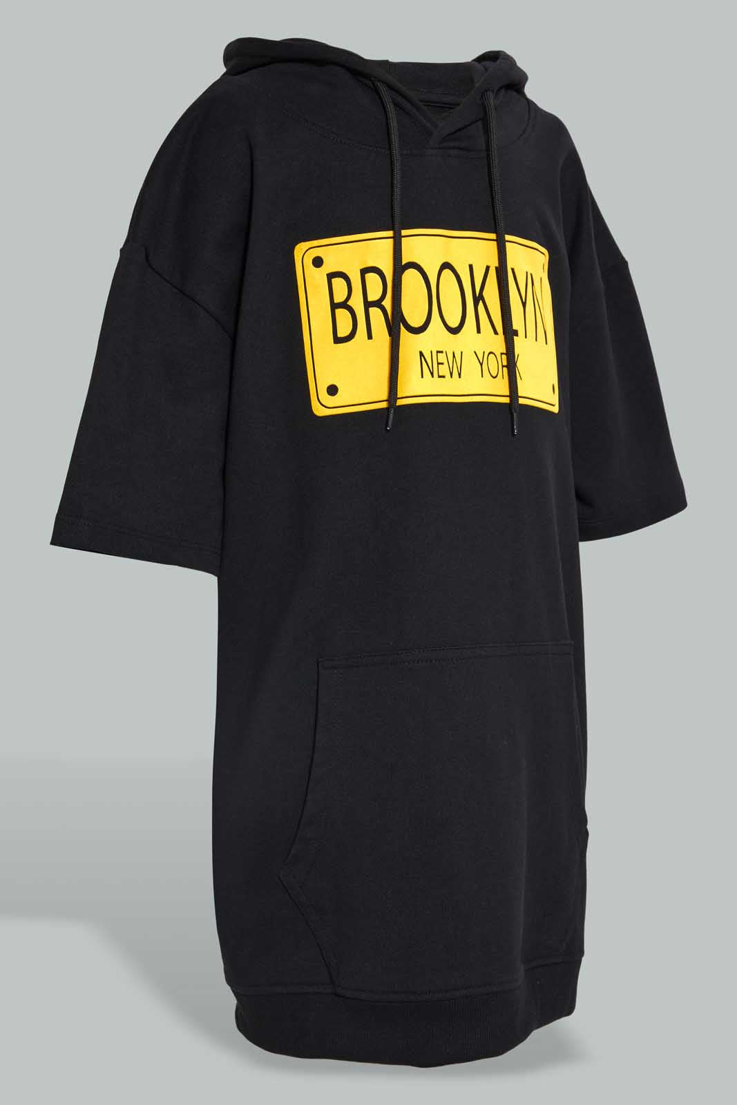 Black Brooklyn Hooded Sweatshirt For Senior Boys