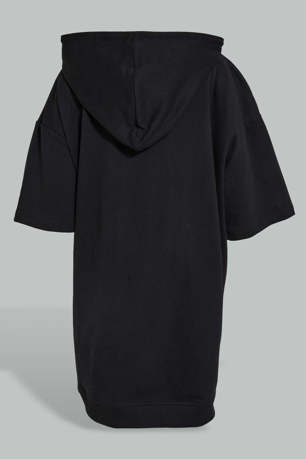 Black Brooklyn Hooded Sweatshirt For Senior Boys