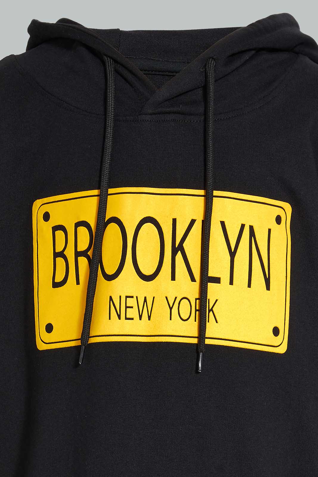 Black Brooklyn Hooded Sweatshirt For Senior Boys