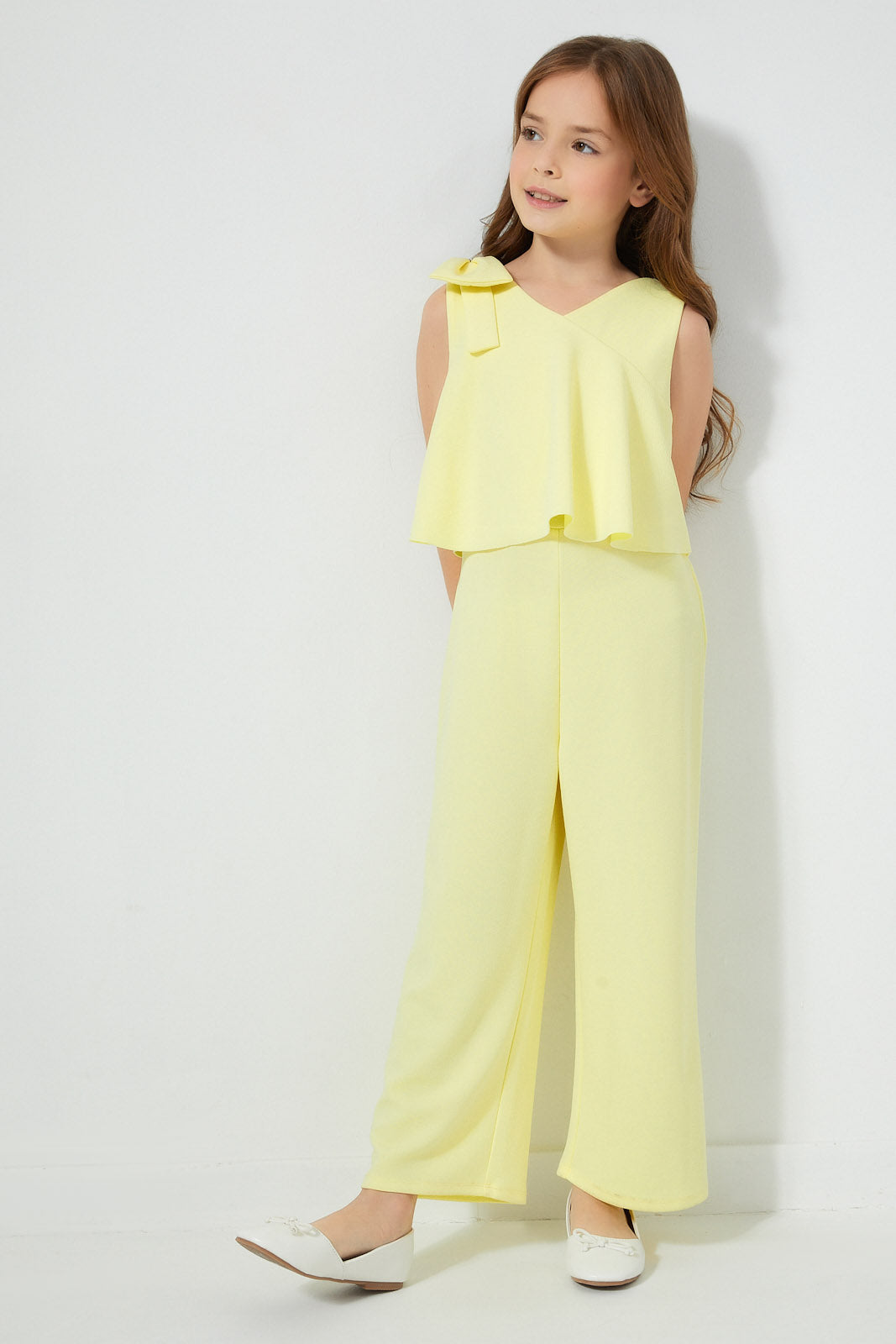 Redtag-Yellow-Frilled-Jumpsuit-Colour:Yellow,-Filter:Girls-(2-to-8-Yrs),-Girls-Jumpsuits,-New-In,-New-In-GIR,-Non-Sale,-S22B,-Section:Kidswear-Girls-2 to 8 Years