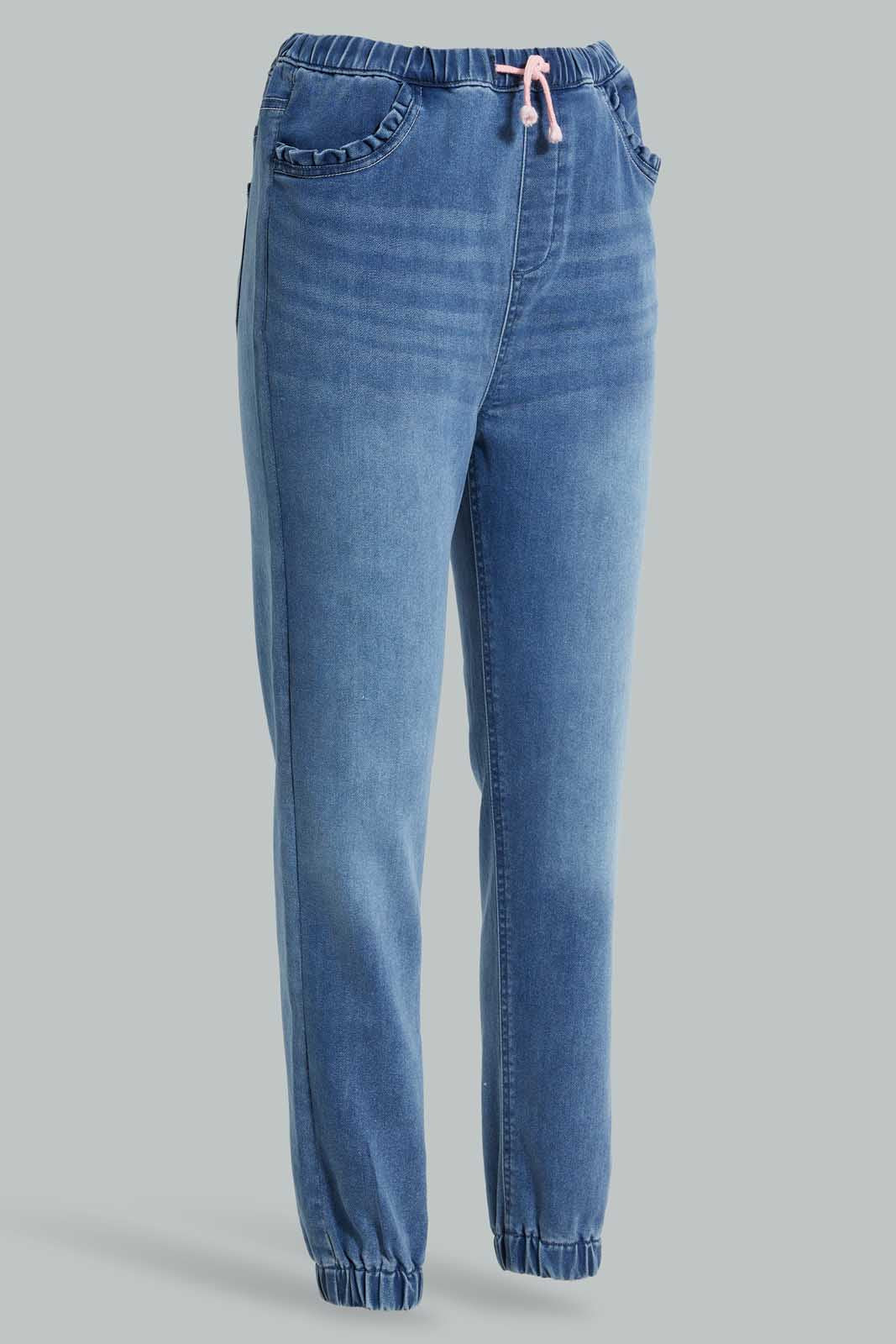 Redtag-Lt-Wash-Knitted-Jogger-Jeggings-Senior-Girls-9 to 14 Years