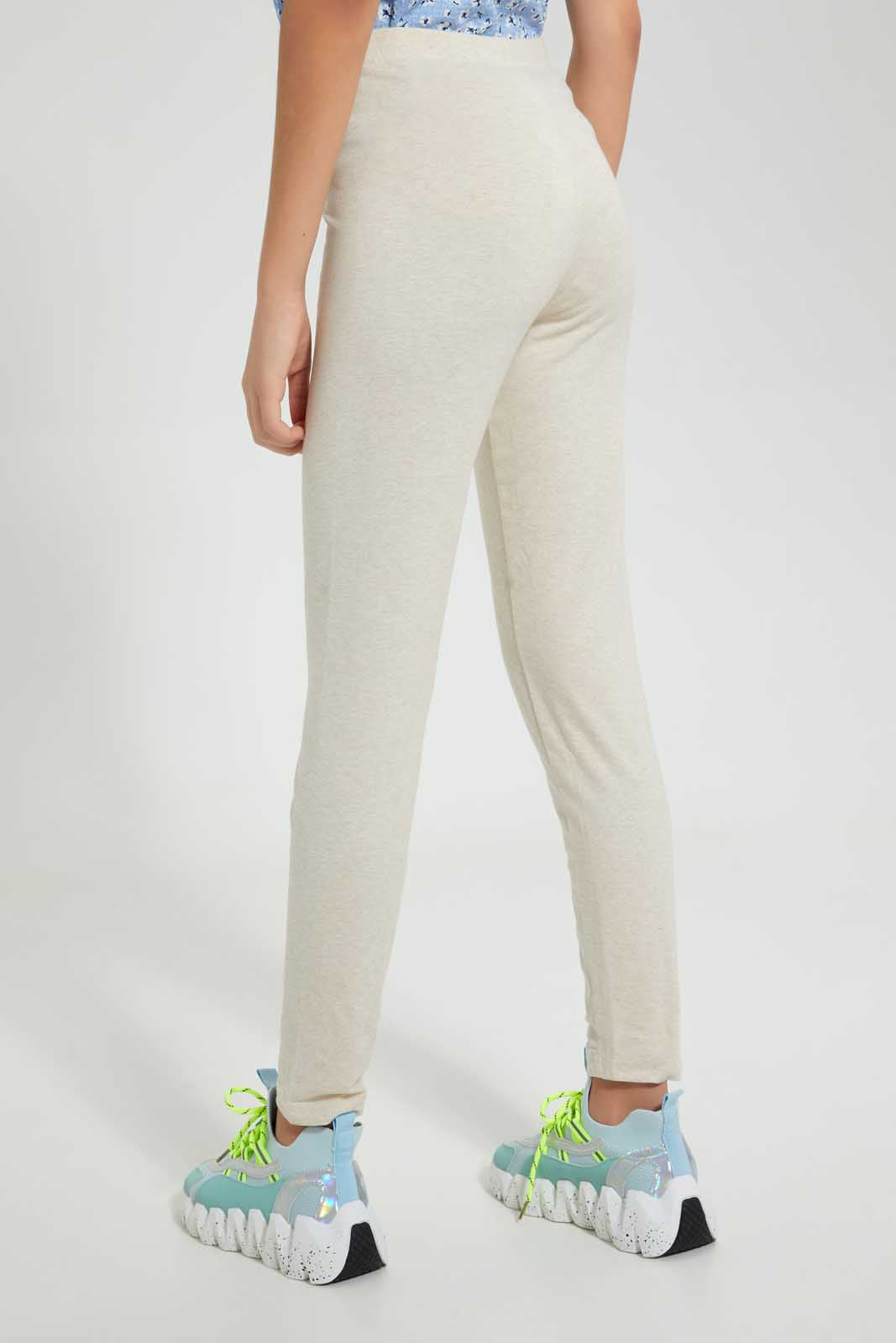 Redtag-Beige-Basic-Legging-Leggings-Senior-Girls-9 to 14 Years