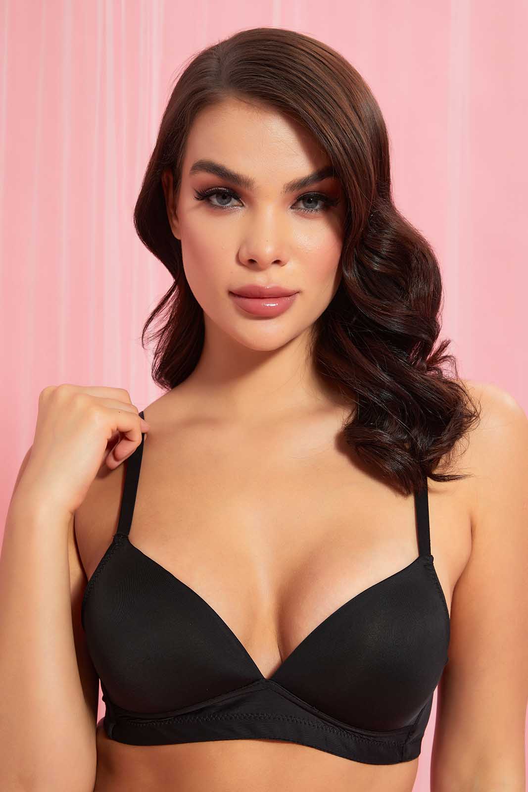 Redtag-Pink-Floral-Printed/Mint/Yellow-Plain-Padded-Non-Wired-Bra-(3-Pack)_-Non-Wired-Padded-Bras-Women's-