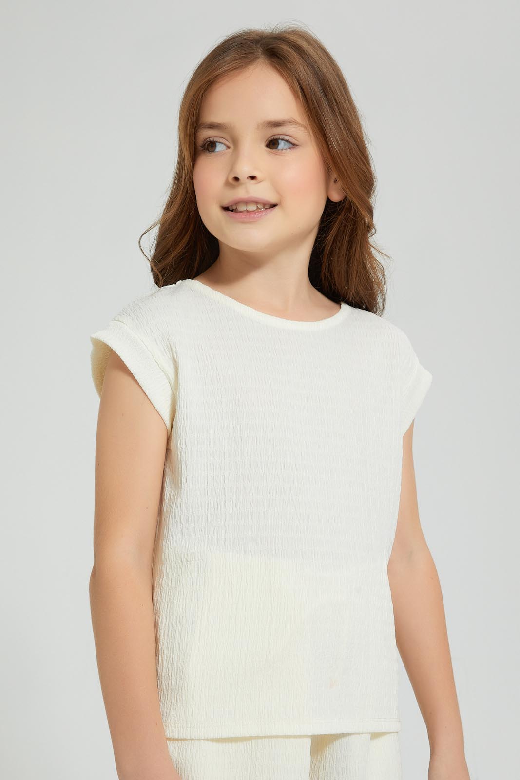 Redtag-Cream-Crinckled-Casual-Set-Colour:Cream,-Filter:Girls-(2-to-8-Yrs),-Girls-Sets,-New-In,-New-In-GIR,-Non-Sale,-S22A,-Section:Kidswear-Girls-2 to 8 Years