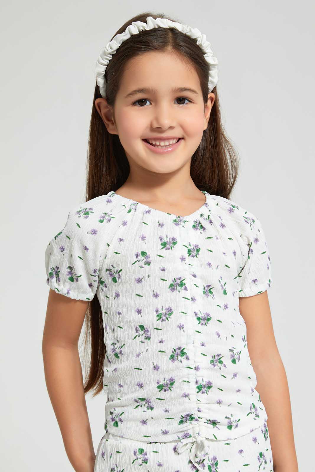 Redtag-Lilac-Aop-Casual-Set-Sets-Girls-2 to 8 Years