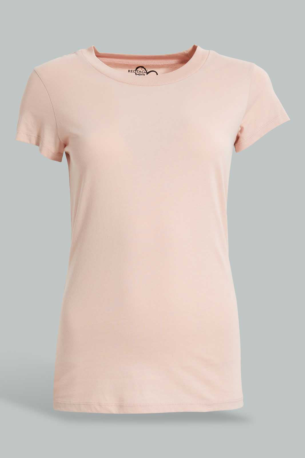 Redtag-Pink/White-2Pcs-Pack-Top-Tops-Senior-Girls-9 to 14 Years
