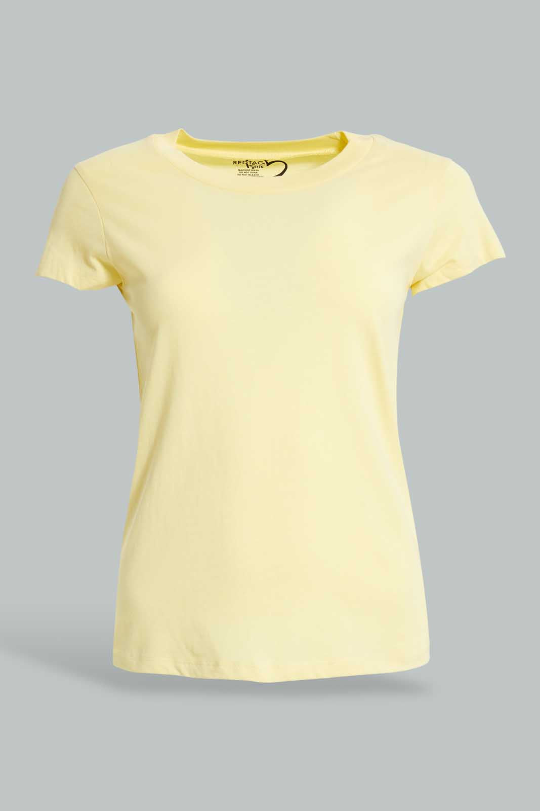 Redtag-Grey-Melange/Yellow-2Pcs-Pack-Top-Tops-Senior-Girls-9 to 14 Years