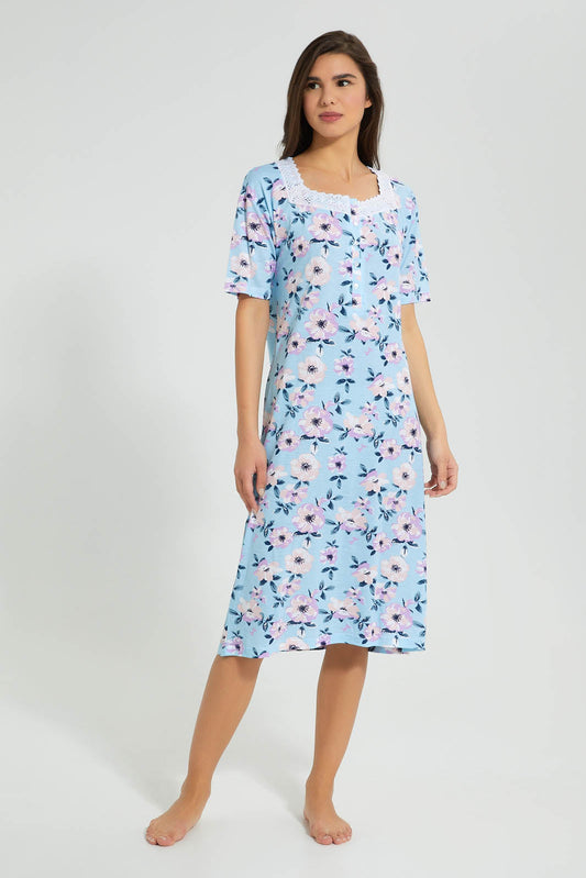 Redtag-Allover-Printed-Nightgown-Nightgowns-Women's-