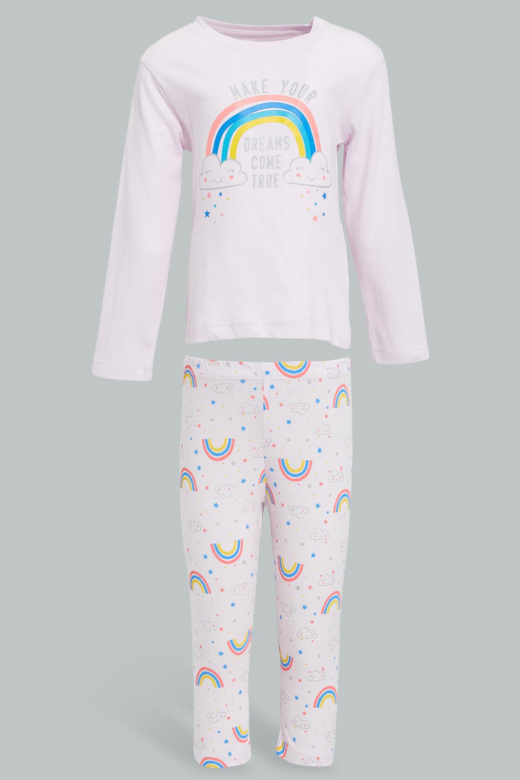 Redtag-Lilac-Rainbow-Printed-Pyjama-Set-Colour:Lilac,-Filter:Infant-Girls-(3-to-24-Mths),-Infant-Girls-Pyjama-Sets,-New-In,-New-In-ING,-Non-Sale,-S22B,-Section:Kidswear-Infant-Girls-3 to 24 Months