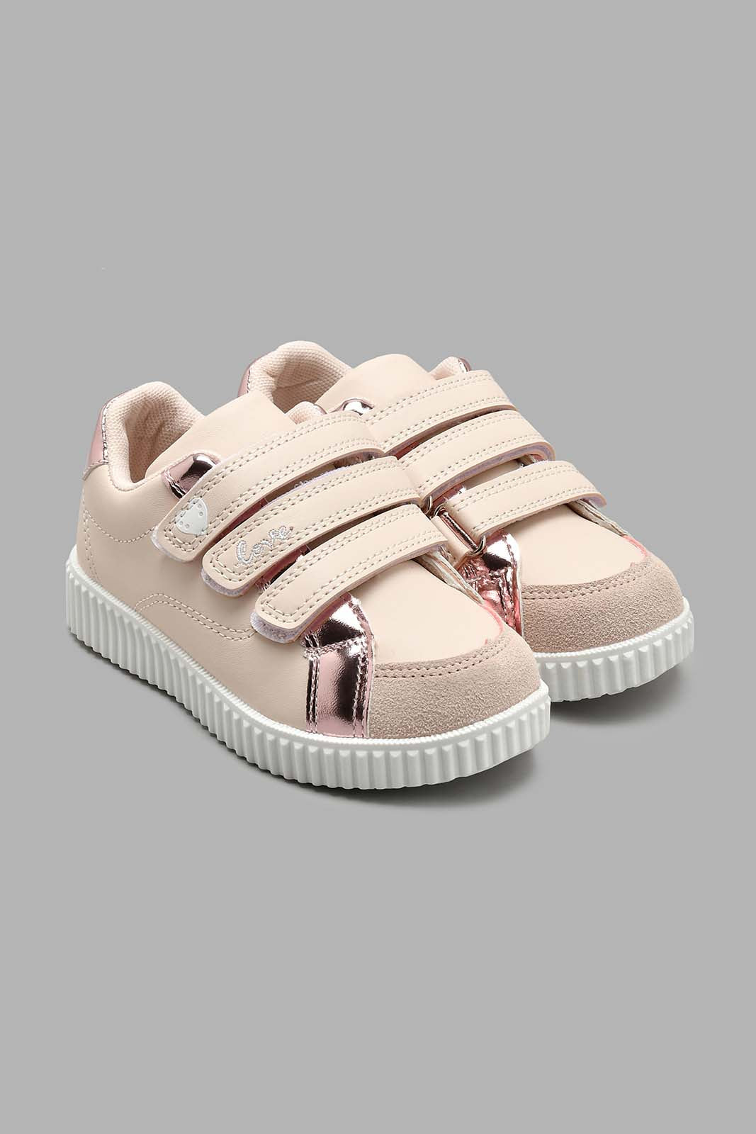 Redtag-Pink-Heart-Sneaker-Colour:pink,-Filter:Girls-Footwear-(3-to-5-Yrs),-GIR-Trainers,-New-In,-New-In-GIR-FOO,-Non-Sale,-S22A,-Section:Kidswear-Girls-3 to 5 Years