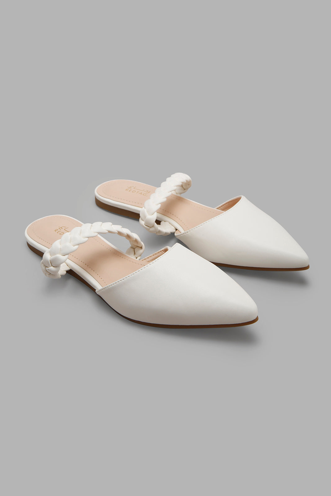 Redtag-White-Mule-With-Plait-Strap-Category:Shoes,-Colour:White,-Deals:New-In,-Filter:Women's-Footwear,-New-In-Women-FOO,-Non-Sale,-Section:Women,-W22A,-Women-Shoes-Women's-