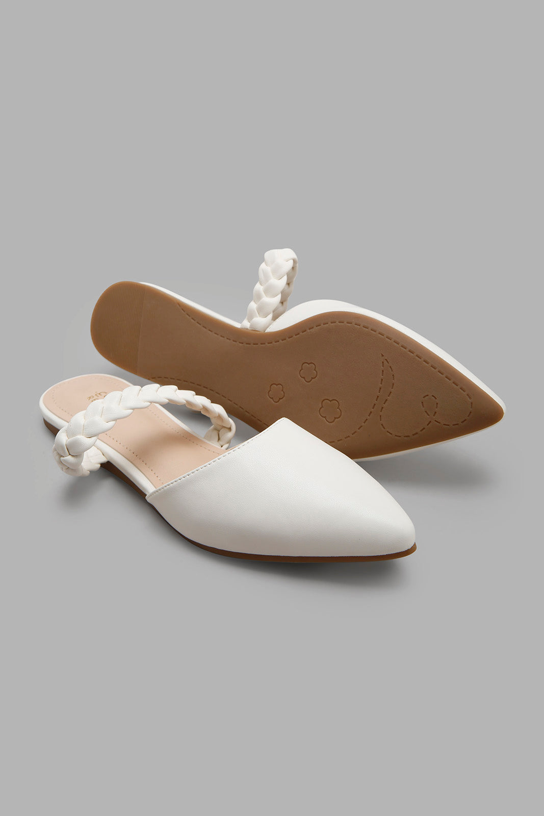 Redtag-White-Mule-With-Plait-Strap-Category:Shoes,-Colour:White,-Deals:New-In,-Filter:Women's-Footwear,-New-In-Women-FOO,-Non-Sale,-Section:Women,-W22A,-Women-Shoes-Women's-