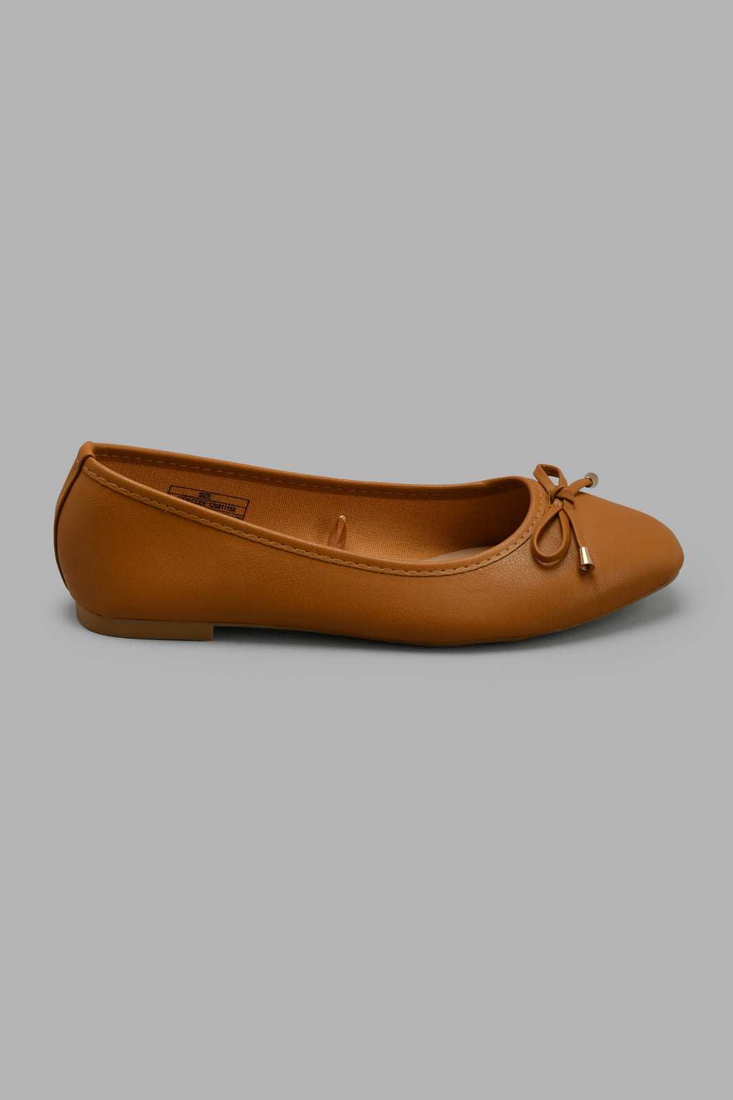 Redtag-Tan-Ballerina-With-Bow-Trim-Ballerinas-Women's-