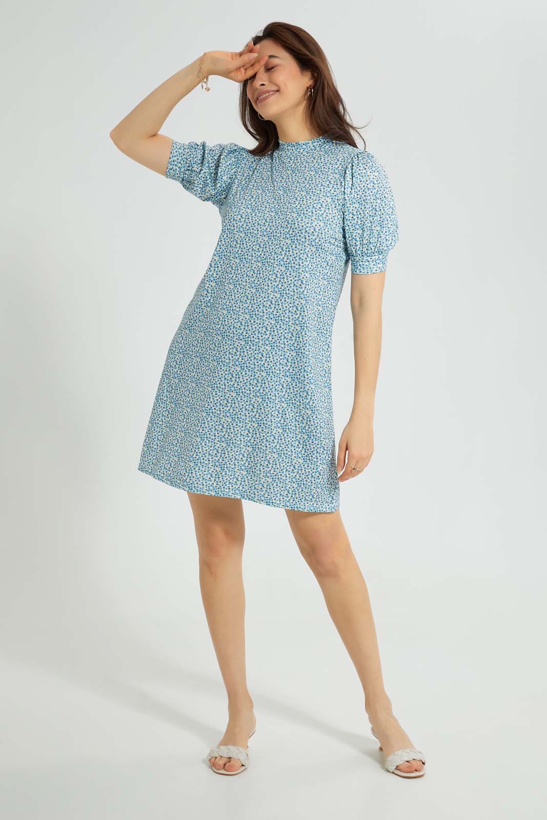 Redtag-Printed-Shift-Dress-Dresses-Women's-