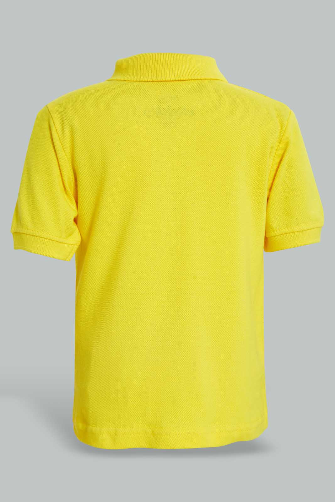 Redtag-Yellow-Tipping-Color-Pique-Short-Sleeve-Polo-Plain-Infant-Boys-3 to 24 Months