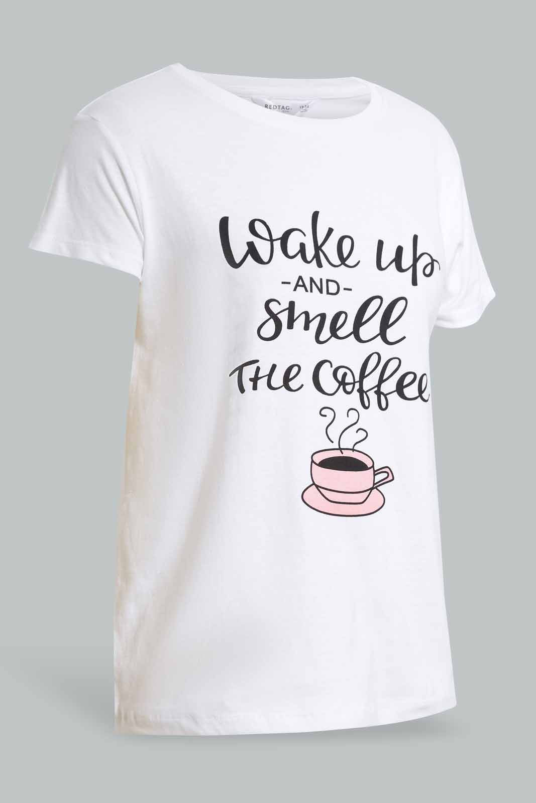 Redtag-White-Pyjama-Sets-Pyjama-Sets-Senior-Girls-9 to 14 Years