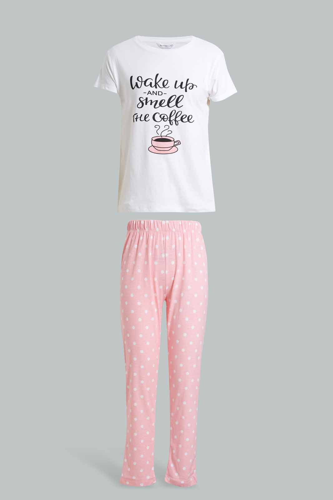 Redtag-White-Pyjama-Sets-Pyjama-Sets-Senior-Girls-9 to 14 Years
