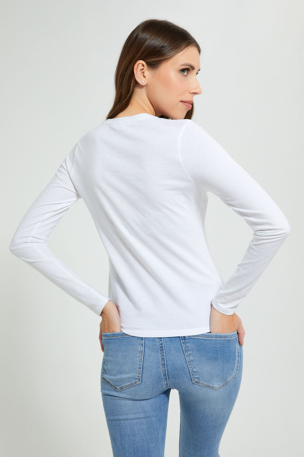 Redtag-White-Longsleeve-With-Star-Studs-Long-Sleeves-Women's-