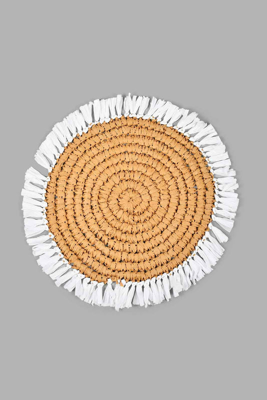 Redtag-Brown-Round-Placemat-Placemats-Home-Dining-