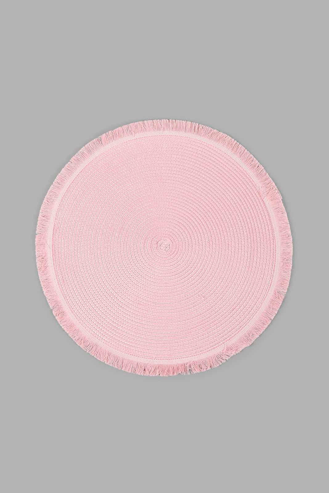 Redtag-Pink-round-Placemat-Placemats-Home-Dining-