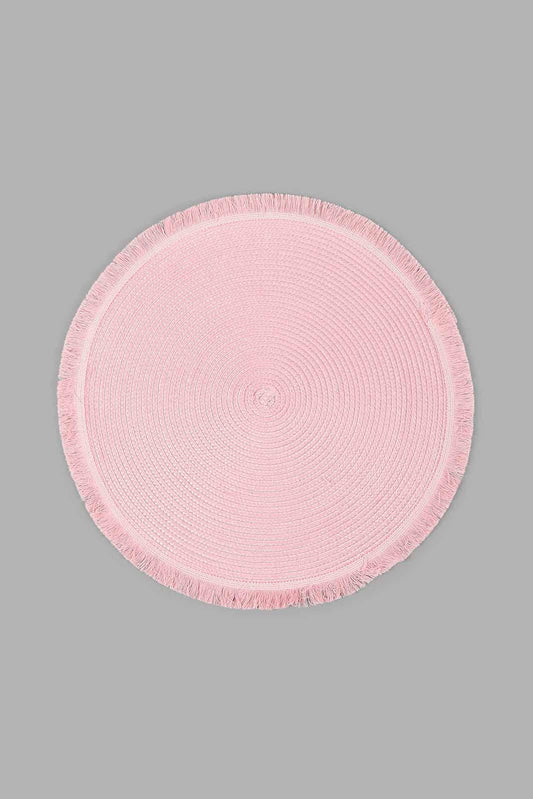 Redtag-Pink-round-Placemat-Placemats-Home-Dining-