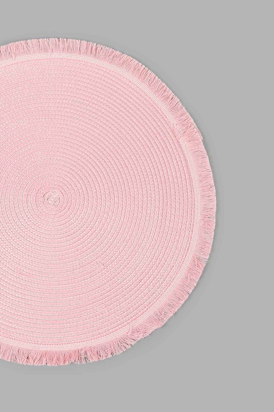 Redtag-Pink-round-Placemat-Placemats-Home-Dining-