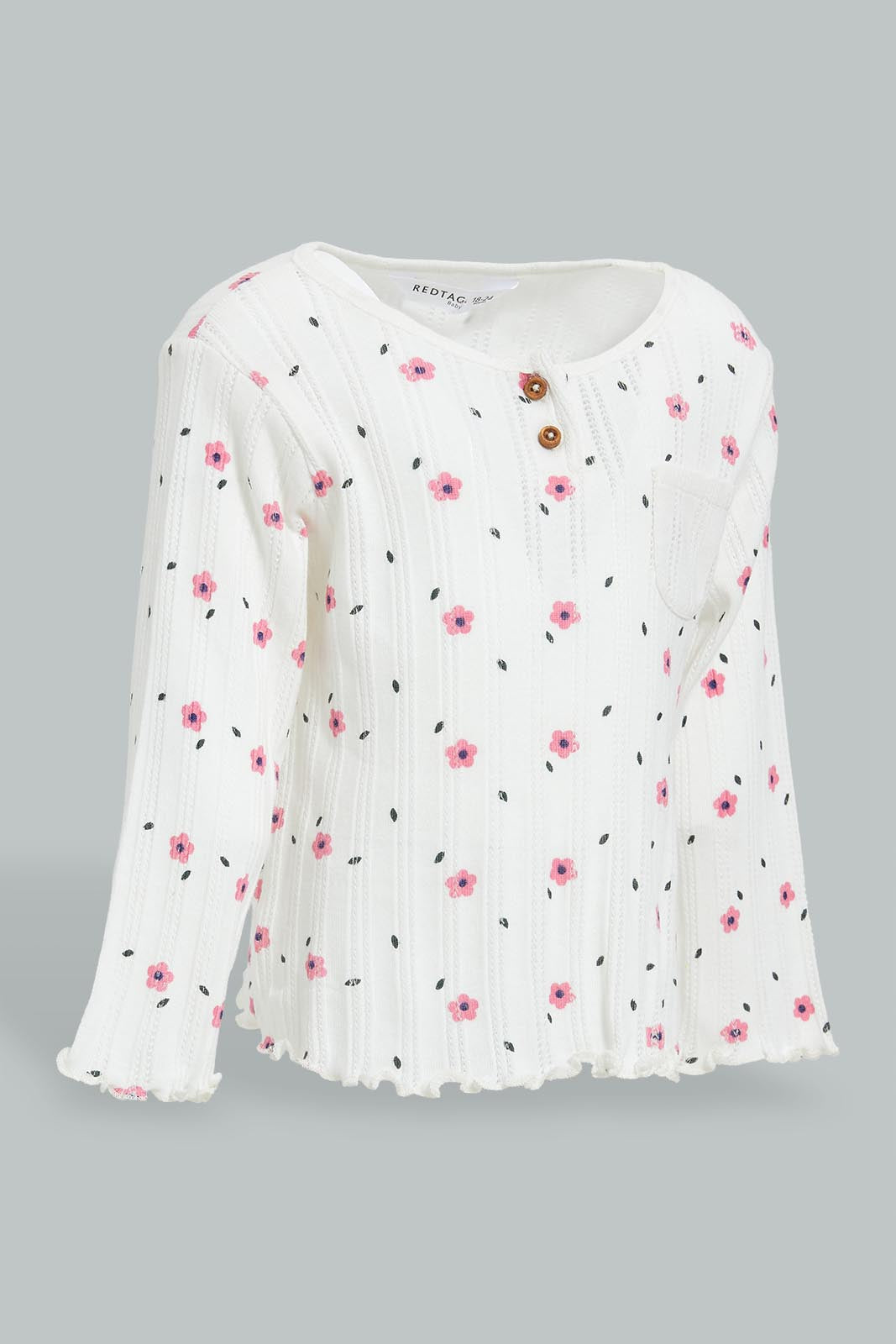 Redtag-Ivory-Printed-T-Shirt-And-Lilac-Solid-Legging-Sets-Infant-Girls-3 to 24 Months