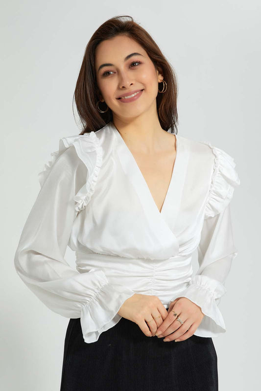 Redtag-White-Front-Detail-Top-Blouses-Women's-