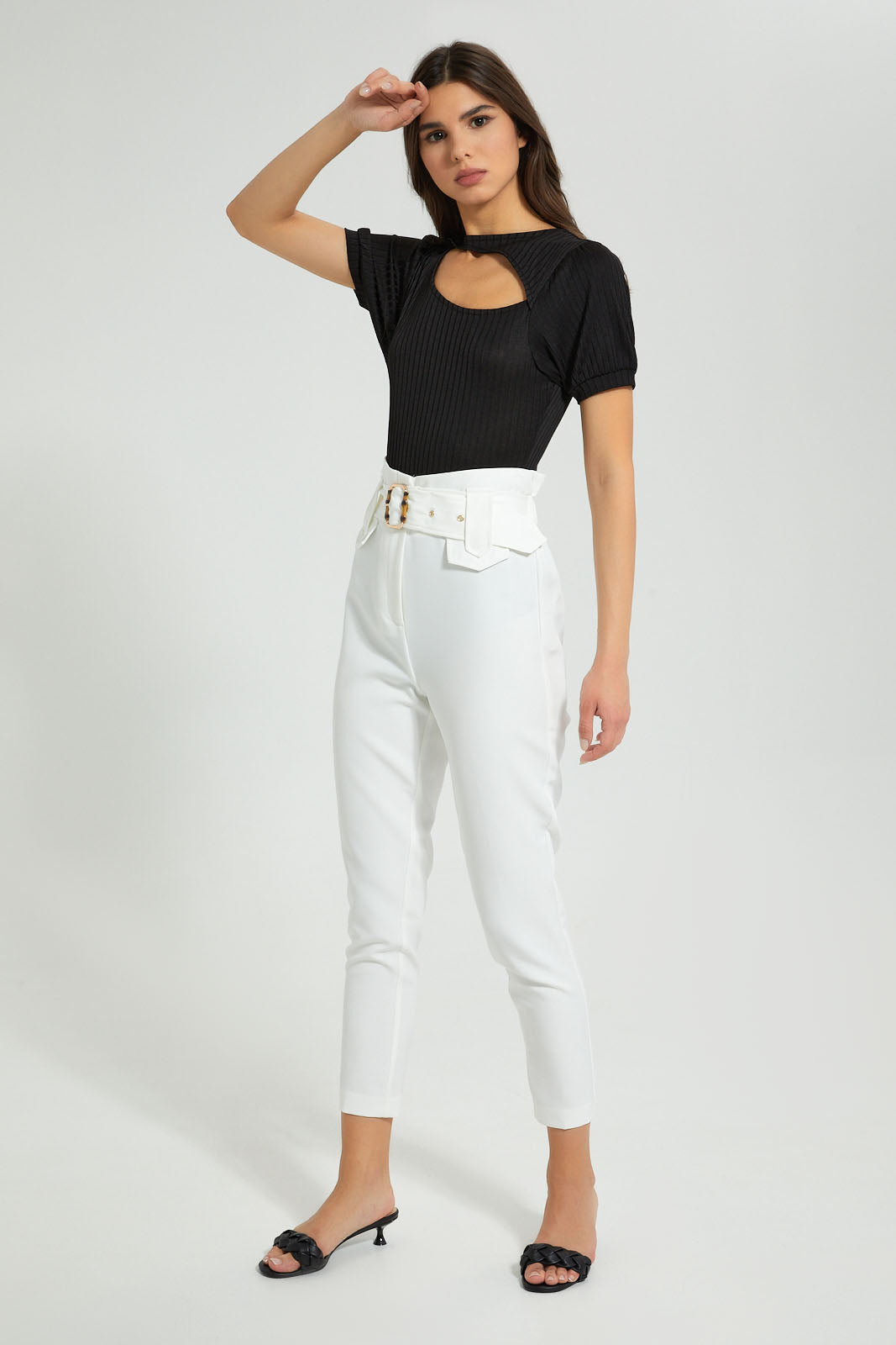 Redtag-Front-Neck-Cut-Out-Bodysuit-Tops-Women's-