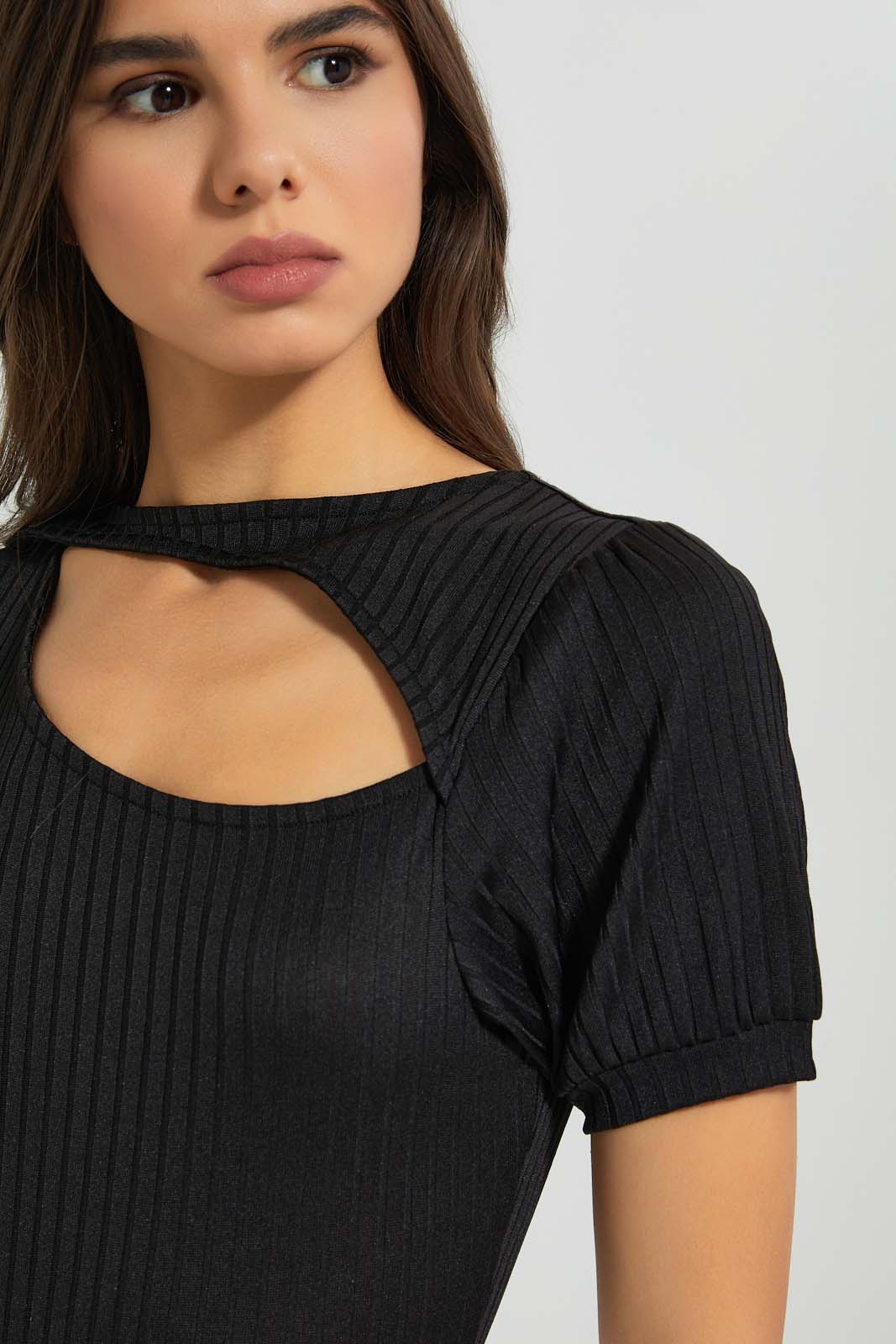 Redtag-Front-Neck-Cut-Out-Bodysuit-Tops-Women's-