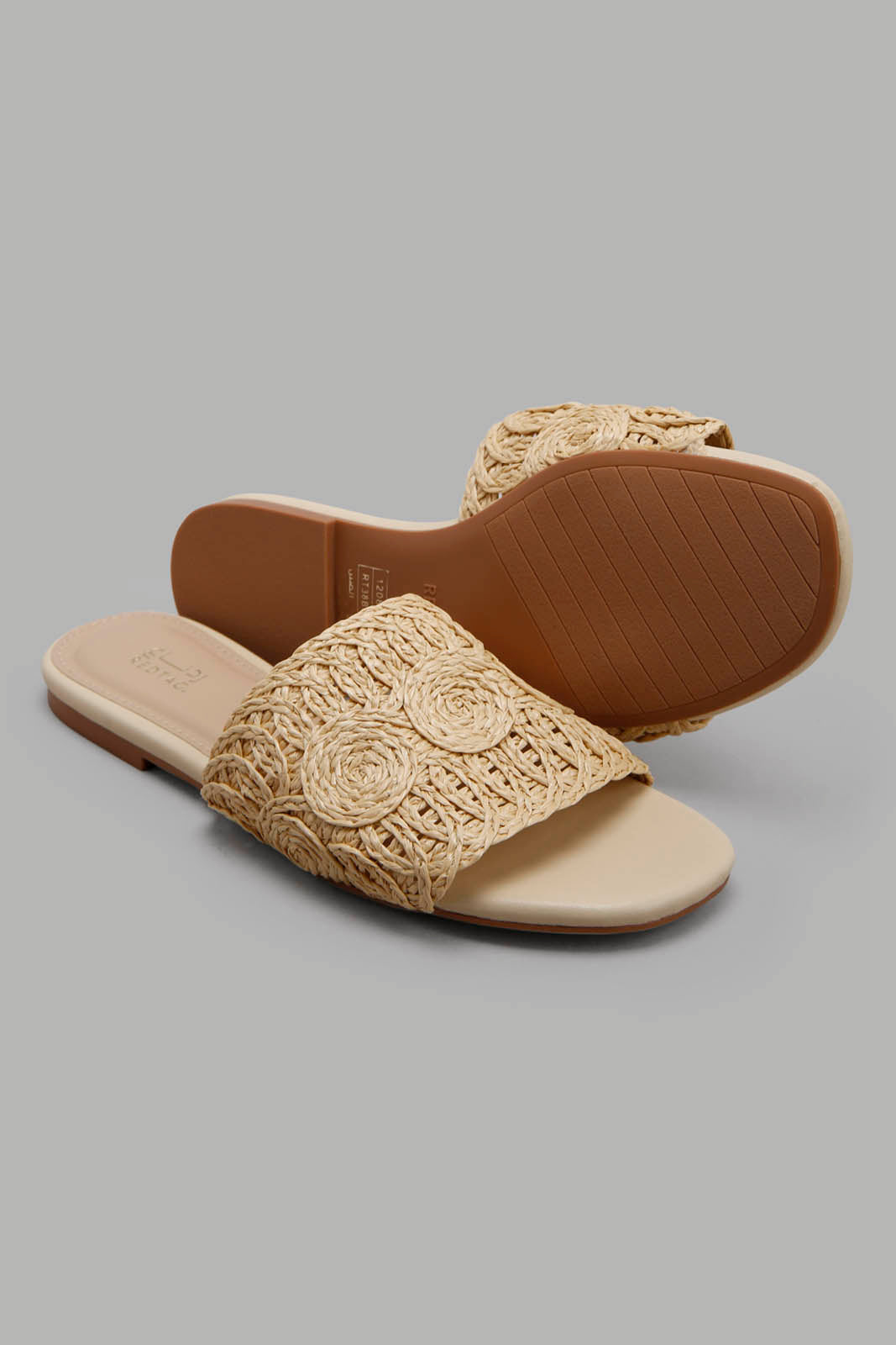 Redtag-Natural-Woven-Mule-Category:Sandals,-Colour:Beige,-Deals:New-In,-Filter:Women's-Footwear,-LEC-Sandals,-New-In-Women-FOO,-Non-Sale,-S22C,-Section:Women-Women's-