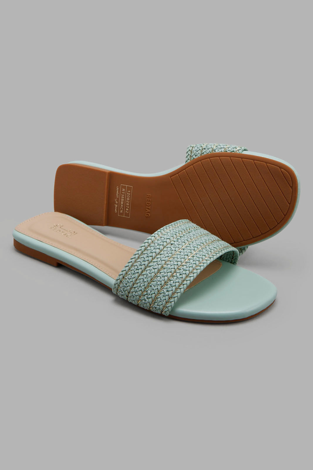 Redtag-Mint-Woven-Mule-Bundle,-Category:Sandals,-Colour:Mint,-Deals:2-For-90,-Deals:New-In,-Filter:Women's-Footwear,-LEC-Sandals,-New-In-Women-FOO,-S22C,-Section:Women-Women's-