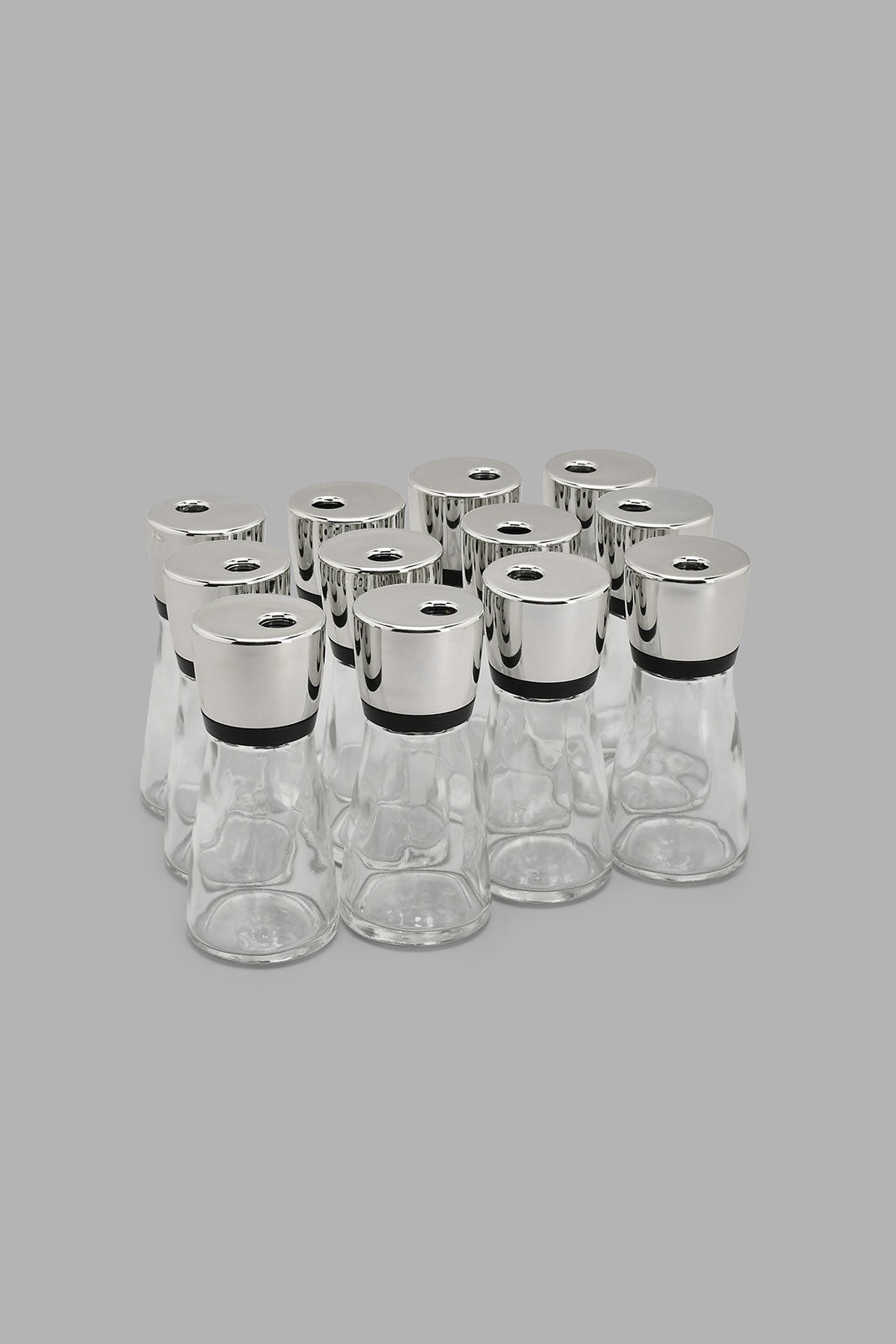 Redtag-Clear-Glass-Spice-Set-With-Plastic-Rack-(13-Piece)-Food-Storage-Home-Dining-