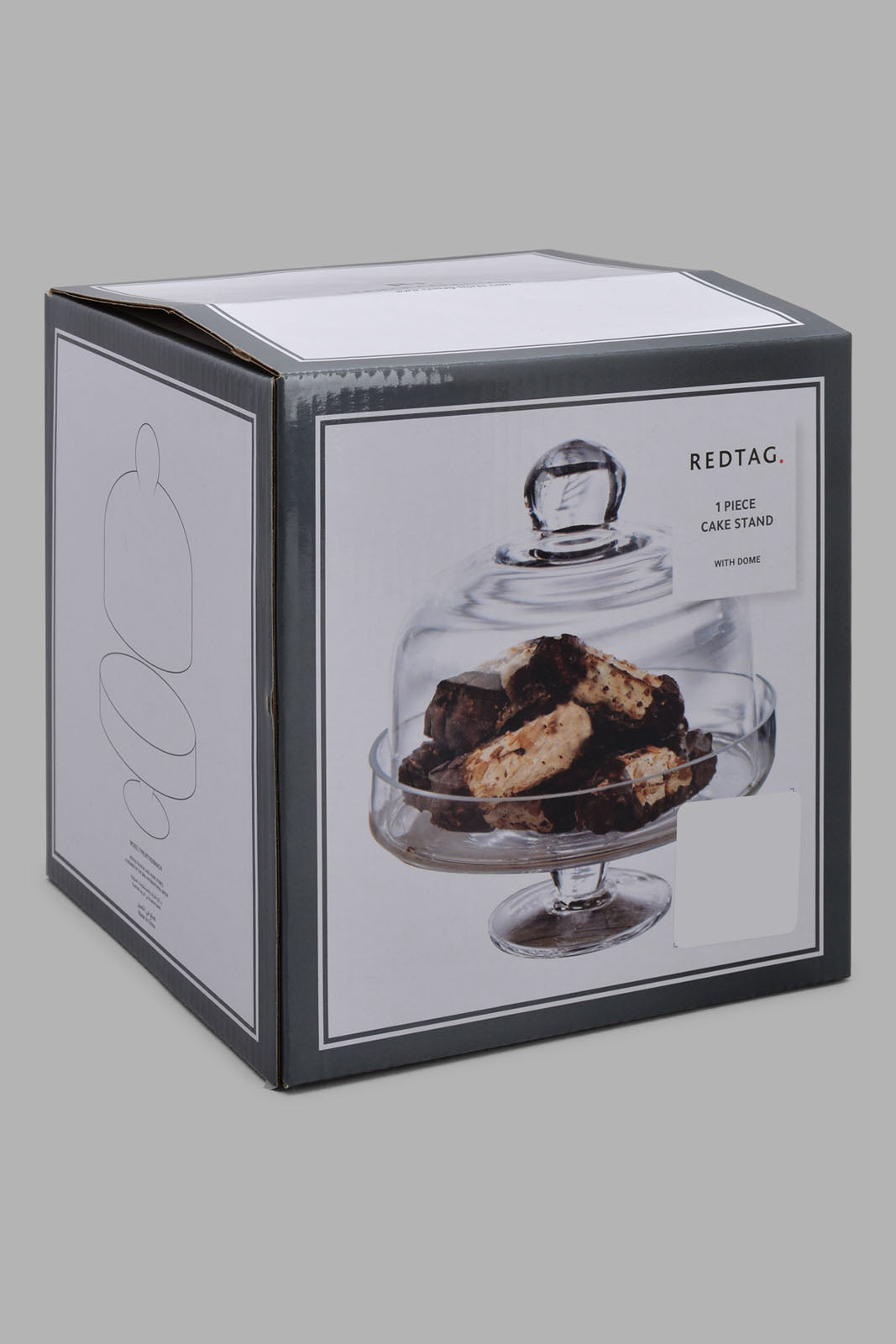Clear Glass Cake Stand With Dome (2 Piece)