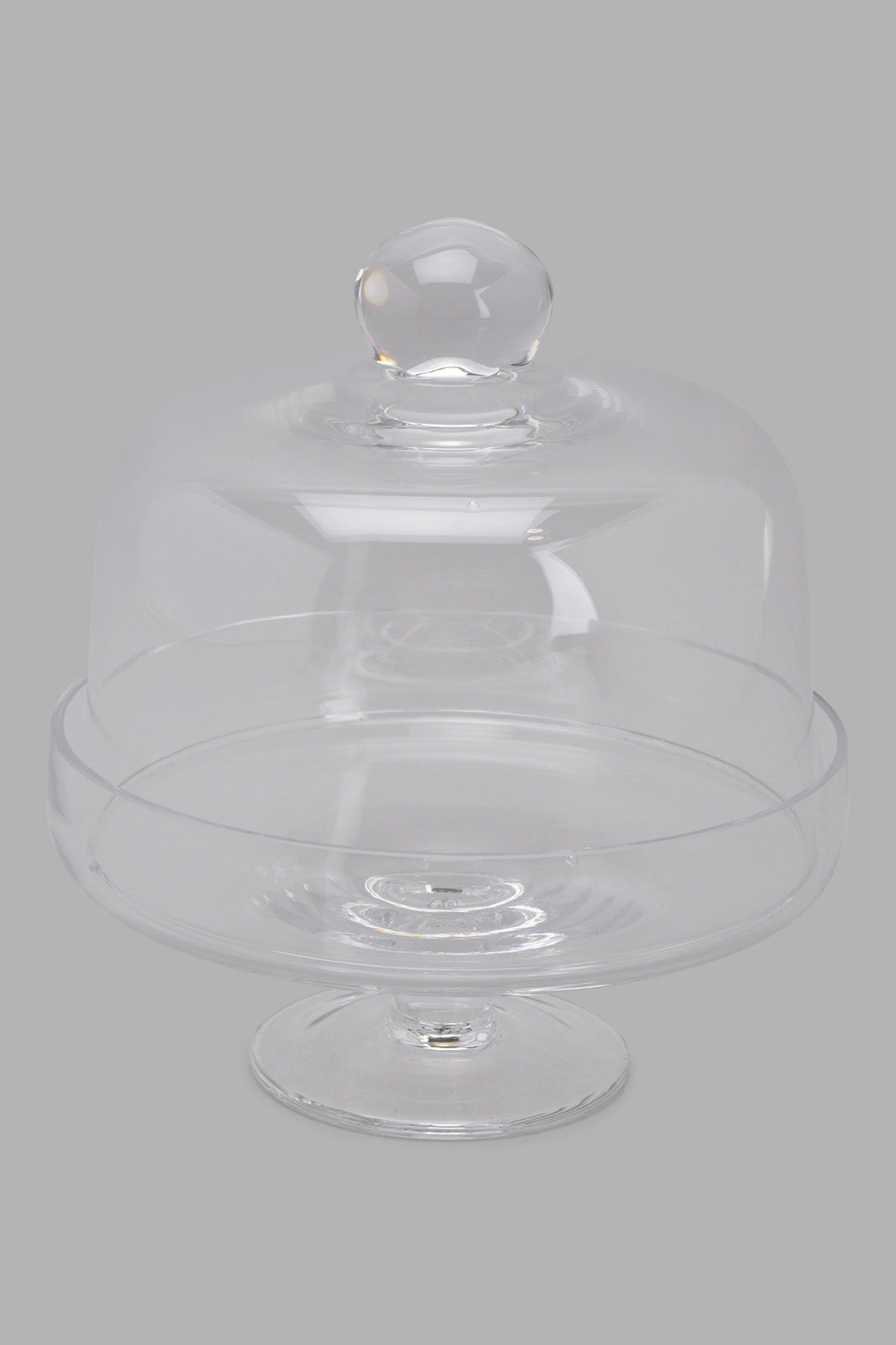 Clear Glass Cake Stand With Dome (2 Piece)