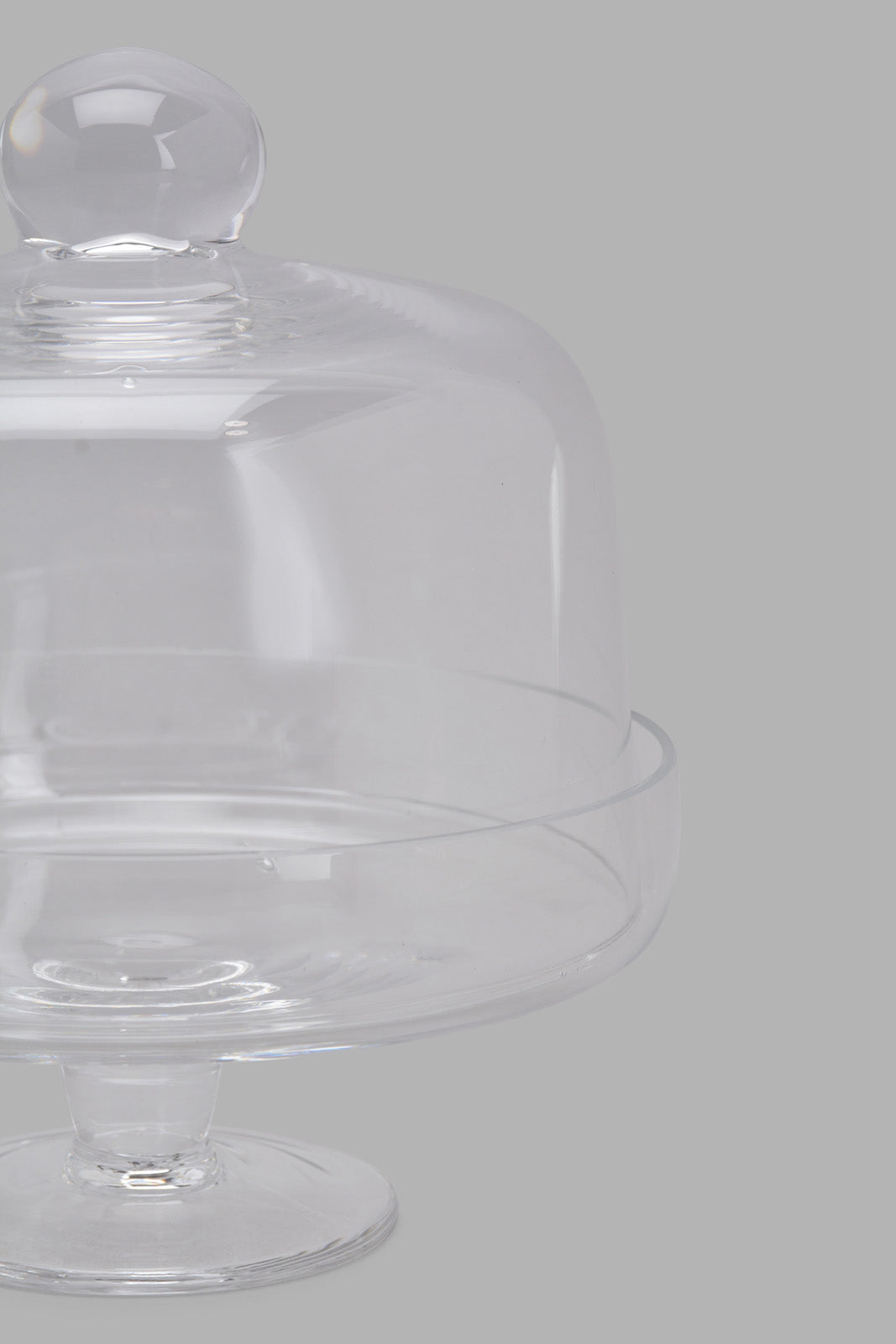 Clear Glass Cake Stand With Dome (2 Piece)