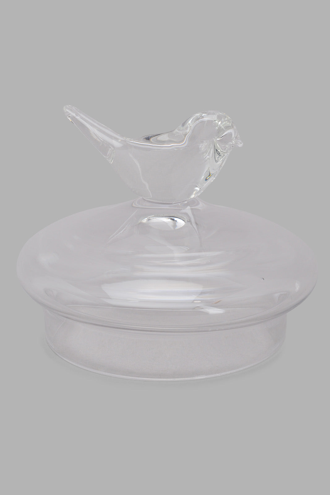 Clear Glass Partition Storage Jar With Bird Lid (4 Piece)