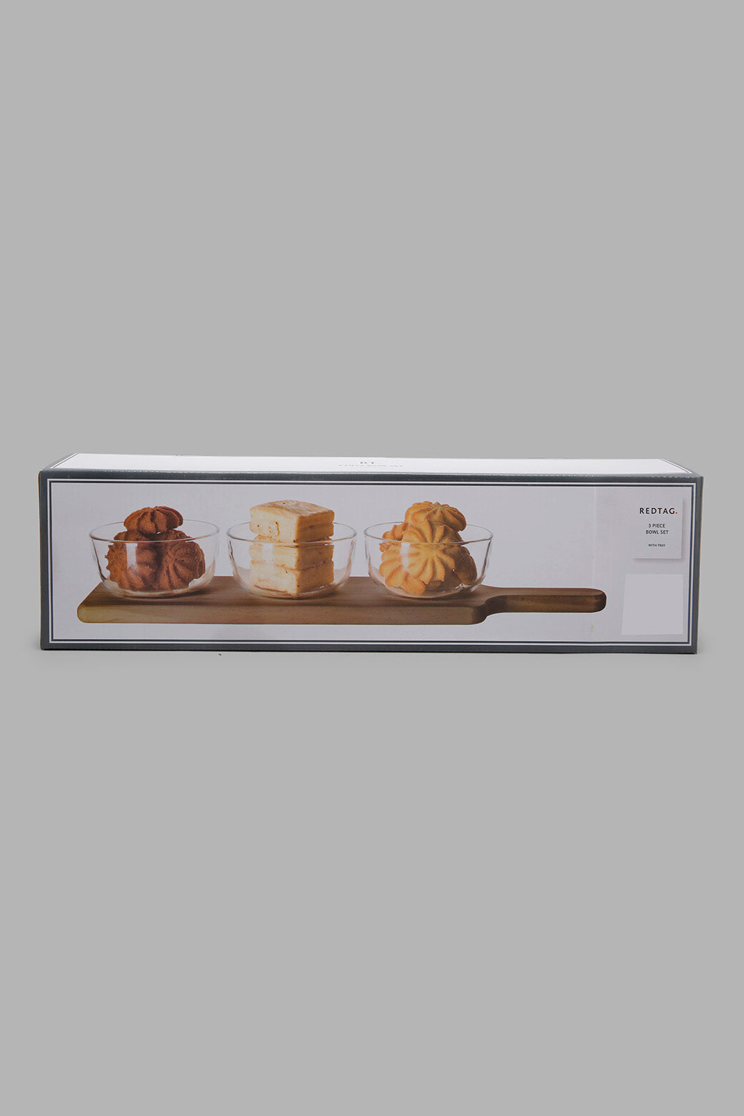 Redtag-Clear-Glass-Serving-Set-With-Wooden-Tray-(3-Piece)-Bundle,-Category:Bowls,-Colour:Clear,-Deals:2-For-90,-Filter:Home-Dining,-HMW-DIN-Serveware,-S22C,-Section:Homewares-Home-Dining-