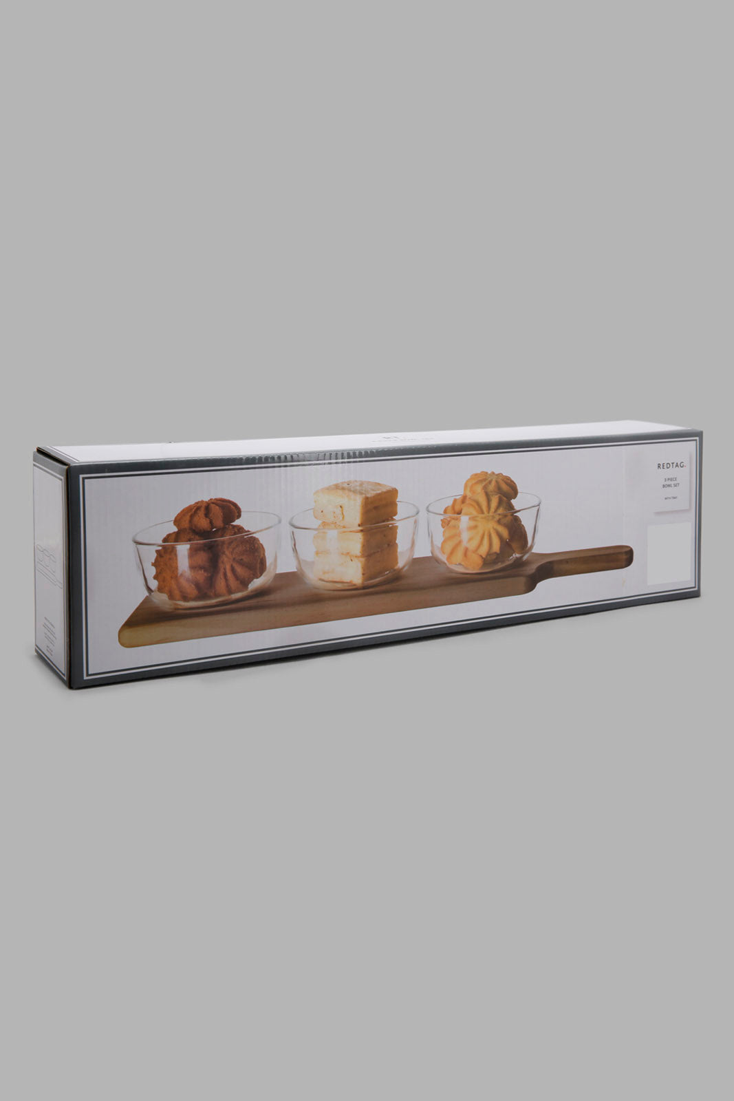 Redtag-Clear-Glass-Serving-Set-With-Wooden-Tray-(3-Piece)-Bundle,-Category:Bowls,-Colour:Clear,-Deals:2-For-90,-Filter:Home-Dining,-HMW-DIN-Serveware,-S22C,-Section:Homewares-Home-Dining-