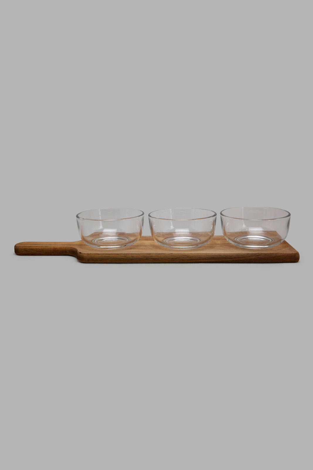 Redtag-Clear-Glass-Serving-Set-With-Wooden-Tray-(3-Piece)-Bundle,-Category:Bowls,-Colour:Clear,-Deals:2-For-90,-Filter:Home-Dining,-HMW-DIN-Serveware,-S22C,-Section:Homewares-Home-Dining-