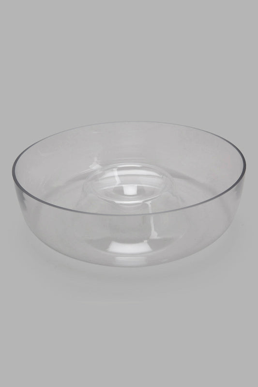 Redtag-Clear-Glass-Salad-Bowl-With-Wooden-Tray-Category:Bowls,-Colour:Clear,-Filter:Home-Dining,-HMW-DIN-Serveware,-Non-Sale,-S22C,-Section:Homewares-Home-Dining-