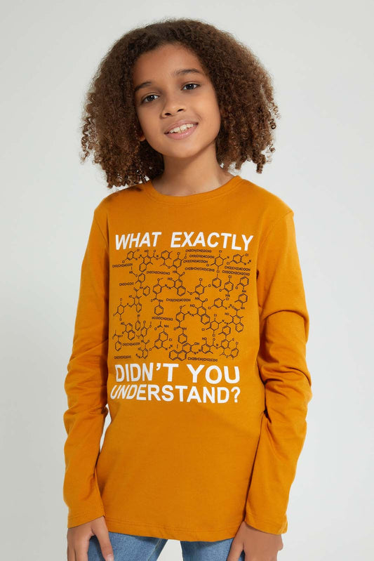 Redtag-Mustard-Didn'T-Understand-T-Shirt-Graphic-Prints-Senior-Boys-9 to 14 Years