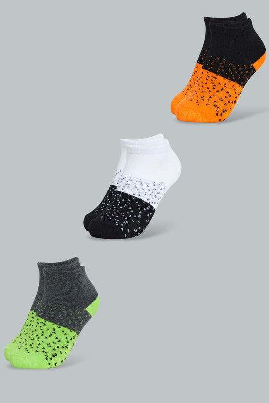 Redtag-Assorted-3-Pack-Ankle-Speckled-Socks-Ankle-Socks-Boys-2 to 8 Years