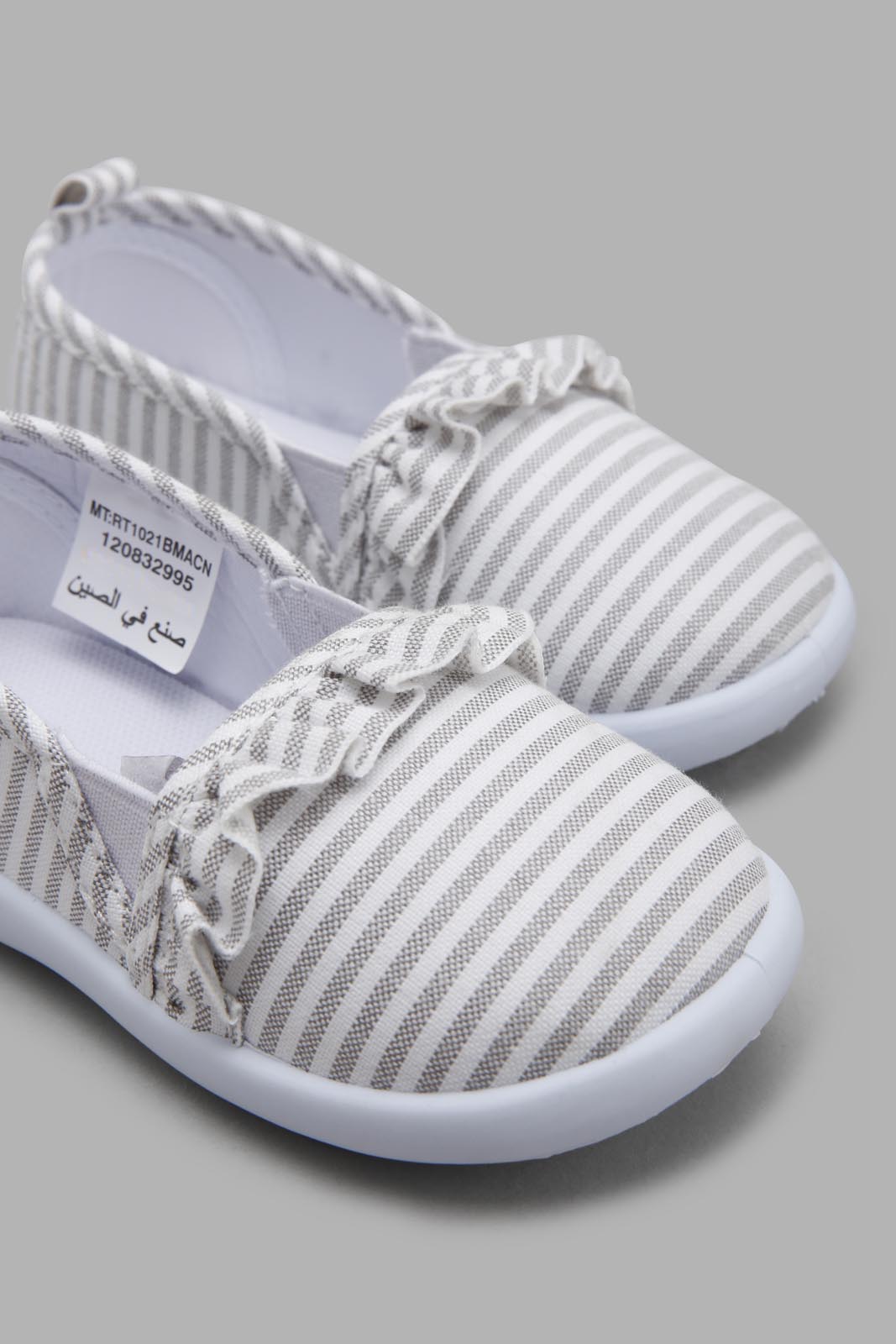 Redtag-White-Stripe-Print-Pump-Category:Trainers,-Colour:White,-Filter:Girls-Footwear-(1-to-3-Yrs),-ING-Trainers,-New-In,-New-In-ING-FOO,-Non-Sale,-Section:Girls-(0-to-14Yrs),-W22O-Infant-Girls-1 to 3 Years